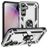 Mobigear Armor Ring Samsung Galaxy S23 FE Plastique rigide Coque arrière Antichoc avec bague de maintien - Argent