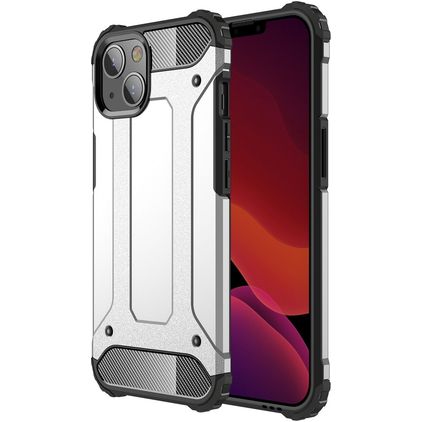 Mobigear Outdoor Coque iPhone 13 Mini Coque arrière Rigide Anti-Chocs - Argent