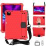 Mobigear HexStrap Coque iPad Air 4 (2020) Coque arrière en Plastique rigide,EVA + Porte-crayon + Bandoulière + Support Amovible - Rouge