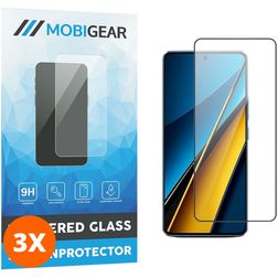 Mobigear Premium POCO X6 Verre trempé Protection d'écran - Compatible Coque - Noir (Lot de 3)