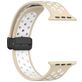 Mobigear Sport Plus Mag Bracelet Silicone Apple Watch Fermeture magnétique - 42/41/40/38 mm - Blanc / Beige
