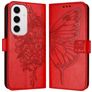 Mobigear Butterfly Housse Samsung Galaxy S24 FE Etui Porte-Monnaie - Rouge