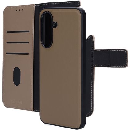 Mobiparts Housse Samsung Galaxy A37 Etui avec Coque Détachable en Cuir Véritable Porte-Monnaie - Taupe