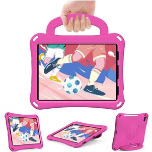 Mobigear Football Coque iPad Air 11 Pouces (2025) Coque arrière en EVA + Bandoulière + Support Amovible - Magenta