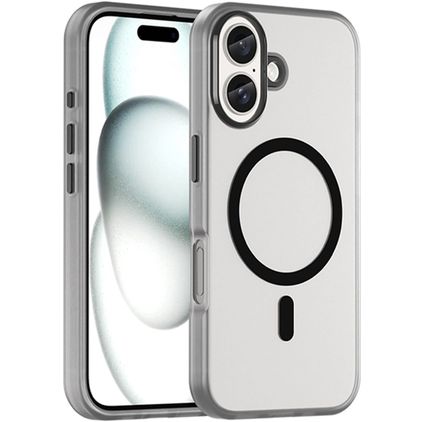 Mobigear Shockproof Coque iPhone 16 MagSafe Coque arrière en TPU Souple - Transparent / Noir