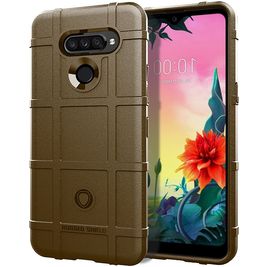 Mobigear Rugged Shield Coque LG K50s Coque arrière en TPU Souple Anti-Chocs - Marron