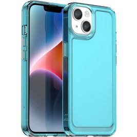 Mobigear Crystal Coque iPhone 15 Plus Coque arrière en TPU Souple - Bleu