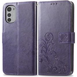 Mobigear Clover Housse Motorola Moto E32s Etui Porte-Monnaie - Violet