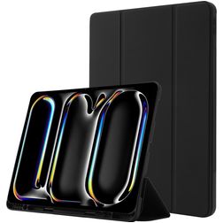Mobigear Tri-Fold Gel Coque iPad Pro 11 Pouces (2024) Etui en TPU,Similicuir + Porte-crayon - Noir