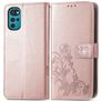 Mobigear Clover Housse Motorola Moto G22 Etui Porte-Monnaie - Rose doré
