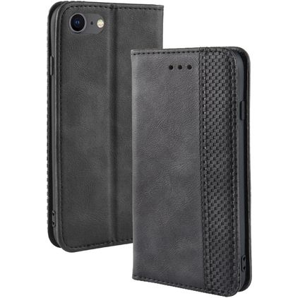 Mobigear Sensation Housse iPhone SE (2022) Etui Porte-Monnaie - Noir