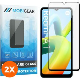 Mobigear Premium Xiaomi Redmi A1 4G Verre trempé Protection d'écran - Compatible Coque - Noir (Lot de 2)