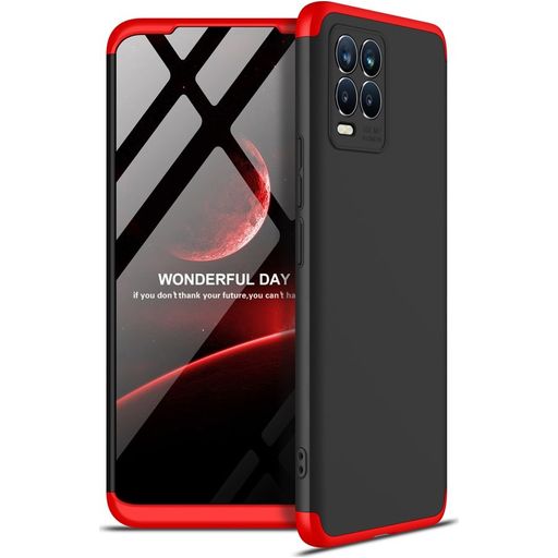 Mobigear TriGuard Coque Realme 8 Coque arrière Rigide - Noir / Rouge