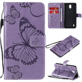 Mobigear Butterfly Housse Nokia 1.3 Etui Porte-Monnaie - Violet