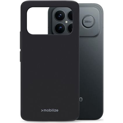 Mobilize Rubber Gelly Coque POCO F8 Ultra Coque arrière en TPU Souple - Noir