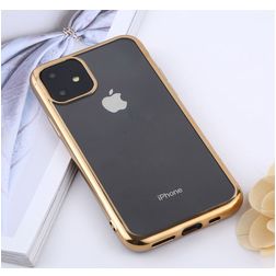 Mobigear Royal Coque iPhone 11 Pro Max Coque arrière en TPU Souple - Transparent / Or