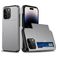 Mobigear Card Coque iPhone 15 Pro Coque arrière Rigide Anti-Chocs avec Porte-Cartes - Gris