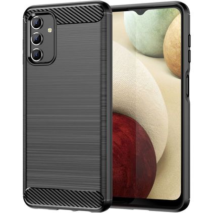 Mobigear Brushed Slim Coque Samsung Galaxy A04s Coque arrière en TPU Souple - Noir