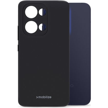 Mobilize Rubber Gelly Coque OPPO Reno 13 Coque arrière en TPU Souple - Noir