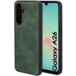 Mobiparts Classic Coque Samsung Galaxy A26 MagSafe Coque arrière en TPU,Similicuir - Emerald Green