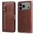 Mobigear Zipper Housse iPhone 17 Pro Max Etui Porte-Monnaie - Marron