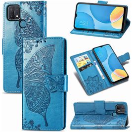 Mobigear Butterfly Housse OPPO A15 Etui Porte-Monnaie - Bleu