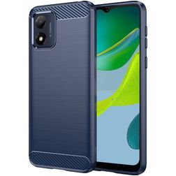 Mobigear Brushed Slim Coque Motorola Moto E13 Coque arrière en TPU Souple - Bleu