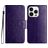 Mobigear Flowers Housse iPhone 16 Pro Etui Porte-Monnaie - Violet