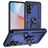 Mobigear Armor ring Coque Samsung Galaxy A37 Coque arrière Rigide Anti-Chocs avec Anneau-Support - Bleu