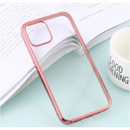 Mobigear Royal Coque iPhone 12 Pro Max Coque arrière en TPU Souple - Transparent / Rose doré