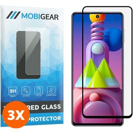 Mobigear Premium Samsung Galaxy M51 Verre trempé Protection d'écran - Compatible Coque - Noir (Lot de 3)