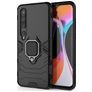 Mobigear Armor Ring Coque Xiaomi Mi 10 Coque arrière Rigide Anti-Chocs avec Anneau-Support - Noir