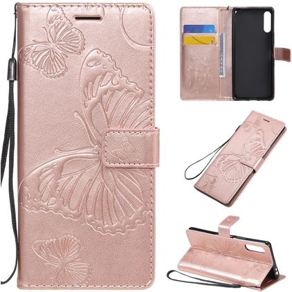 Mobigear Butterfly Housse Sony Xperia L4 Etui Porte-Monnaie - Rose doré