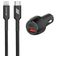 Mobigear Essentials Double USB / USB-C Chargeur voiture Apple Lightning 1 mètre Power Delivery 48W - Noir