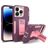 Mobigear Heavy Armor Stand Coque iPhone 14 Pro Max Coque arrière Rigide Anti-Chocs avec Support Amovible - Violet