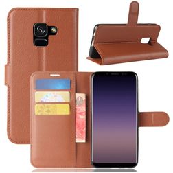Mobigear Classic Housse Samsung Galaxy A8 (2018) Etui Porte-Monnaie - Cognac