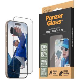 PanzerGlass Ultra-Wide Fit iPhone 16 Pro Verre trempé Protection d'écran - Compatible Coque