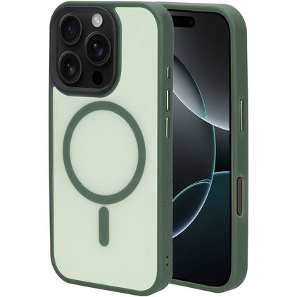 Mobiparts Hardcover iPhone 16 Pro MagSafe Plastique rigide Coque arrière - Satin Green