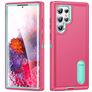 Mobigear Rugged Stand Coque Samsung Galaxy S23 Ultra Coque arrière Rigide Anti-Chocs avec Support Amovible - Rose