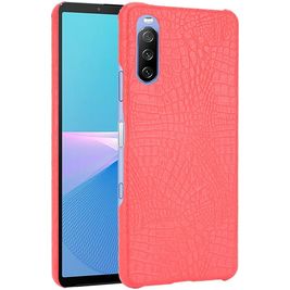 Mobigear Croco Coque Sony Xperia 10 III Coque arrière Rigide - Rouge