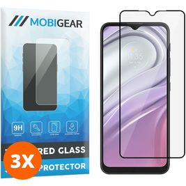 Mobigear Premium Motorola Moto G20 Verre trempé Protection d'écran - Compatible Coque - Noir (Lot de 3)