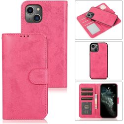 Mobigear Wallet Housse iPhone 15 Plus Etui avec Coque Détachable Porte-Monnaie - Rose
