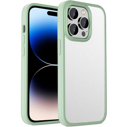 Mobigear Crystal Coque iPhone 14 Pro Max Coque arrière Rigide Anti-Chocs - Transparent / Vert