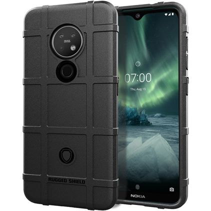 Mobigear Rugged Shield Nokia 7.2 TPU souple Coque arrière Antichoc - Noir
