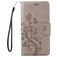 Mobigear Flowers Housse iPhone SE (2020) Etui Porte-Monnaie - Gris