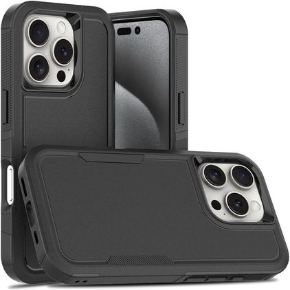 Mobigear Heavy Armor iPhone 16 Pro Plastique rigide Coque arrière Antichoc - Noir