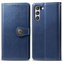 Mobigear Snap Button Housse Samsung Galaxy S21 FE Etui Porte-Monnaie - Bleu