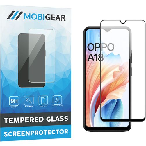 Mobigear Premium OPPO A18 Verre trempé Protection d'écran - Compatible coque - Noir