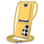 Mobigear Lanyard Card Samsung Galaxy S26 Ultra Coque avec cordon en Silicone et Porte-Cartes - Jaune
