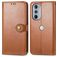 Mobigear Snap Button Housse Motorola Edge 30 Pro Etui Porte-Monnaie - Marron
